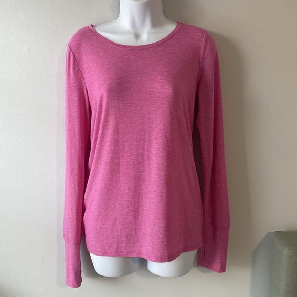 ⚡️Last Days! Gap Fit Active Thumb Hole Split Open Back Tie Knot Top S - Picture 2 of 10
